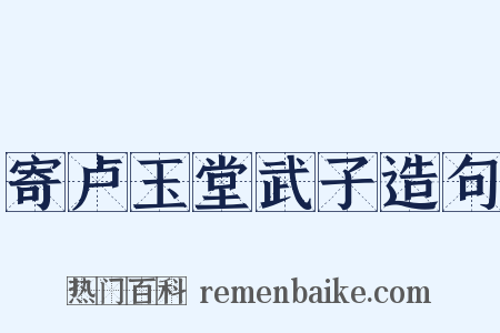 寄卢玉堂武子造句是什么意思的图片